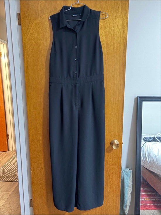 Reitmans Pants - Reitmans Black Sleeveless Collared Jumpsuit